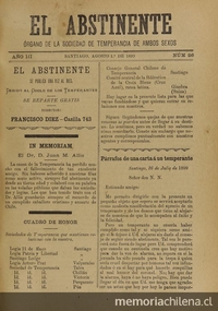 El Abstinente Año III: nº26, 1 de agosto de 1899