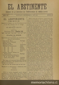  El Abstinente Año III: nº27, 1 de septiembre de 1899