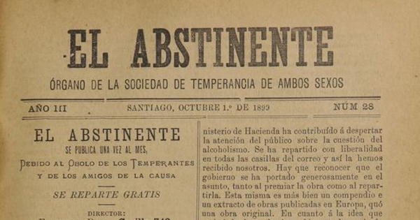 El Abstinente Año III: nº28, 1 de octubre de 1899