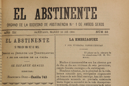 El Abstinente Año III: nº33, 10 de marzo de 1900