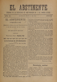 El Abstinente Año III: nº35, 1 de mayo de 1900