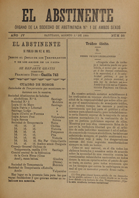 El Abstinente Año IV: nº38, 1 de agosto de 1900