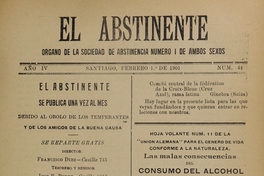 El Abstinente Año IV: nº44, 1 de febrero de 1901