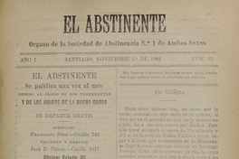 El Abstinente Año V: nº53, 1 de noviembre de 1901
