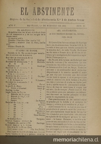 El Abstinente Año V: nº56, 1 de febrero de 1902