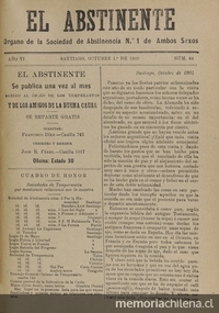 El Abstinente Año VI: nº64, 1 de octubre de 1902