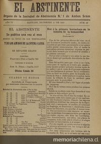 El Abstinente Año VI: nº66, 1 de diciembre de 1902