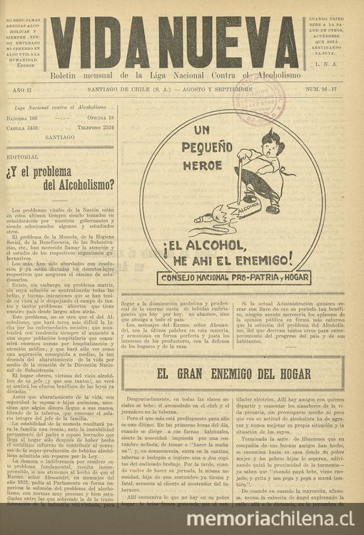 Vida Nueva Año II: nº16-17, agosto-septiembre de 1925