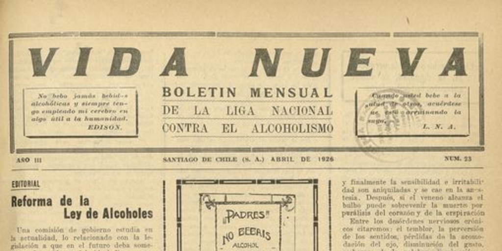 Vida Nueva Año III: nº23, abril de 1926