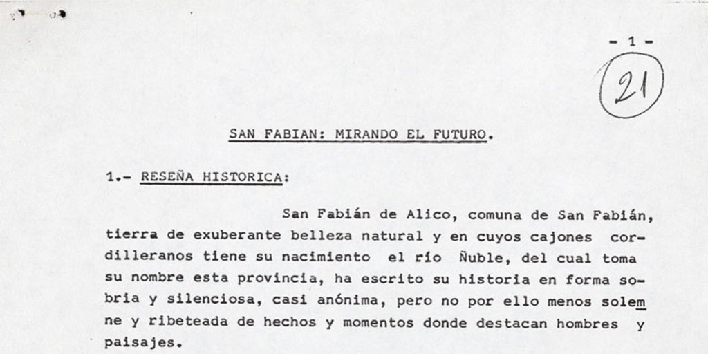 San Fabián[manuscrito] :mirando el futuro