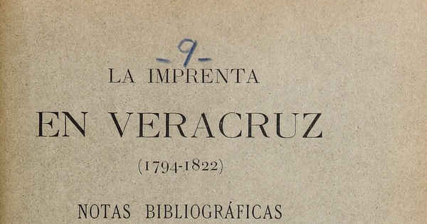 La imprenta en Veracruz 1794-1821
