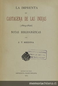 La Imprenta en Cartagena de las Indias :(1809-1820)