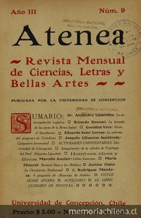 Atenea: año 3, número 9, noviembre de 1926