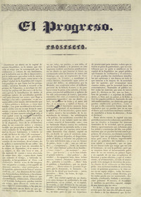 El Progreso. Prospecto. 27 agosto 1842