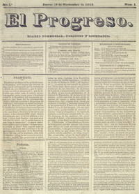 El Progreso. Año 1, número 1, 11 de noviembre de 1842