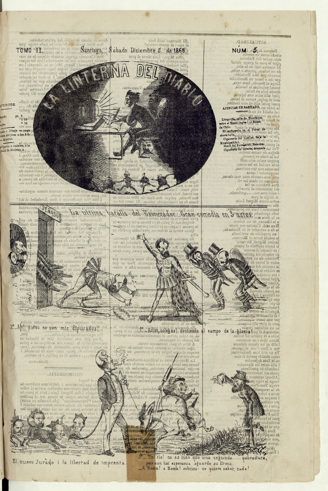 La Linterna del Diablo. Año II, Número 5, 5 diciembre de 1868