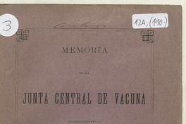 Memoria de la Junta Central de Vacuna correspondiente a 1888.