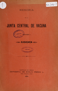 Memoria de la Junta Central de Vacuna correspondiente a 1900.