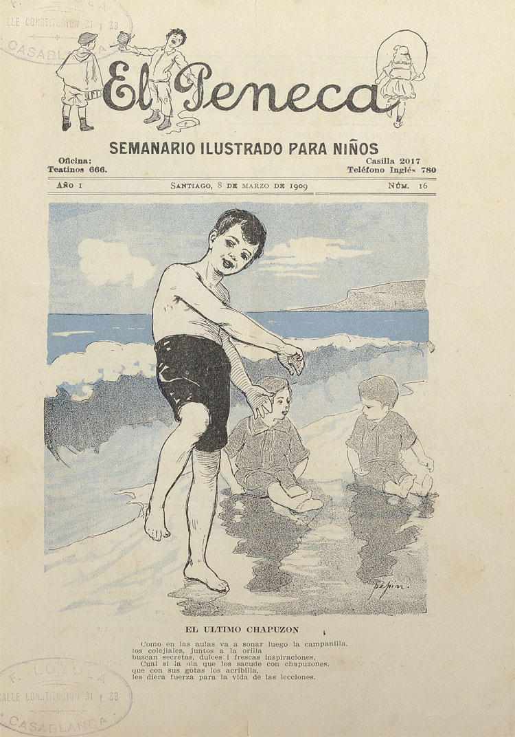 Portada de El Peneca: año 1, número 16, 8 de marzo de 1909