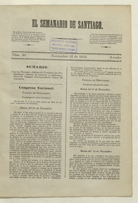 El Semanario de Santiago: número 20, 18 de noviembre de 1842