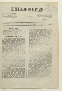 El Semanario de Santiago: número 23, 8 de diciembre de 1842