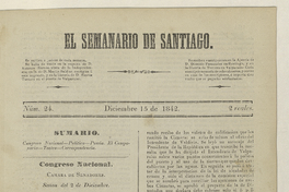 El Semanario de Santiago: número 24, 15 de diciembre de 1842