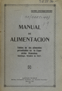 Manual de alimentación: tablas de los alimentos presentadas en la exposición femenina