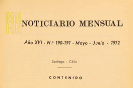 Noticiario mensual, año XVI; n.° 190-191, mayo-junio 1972