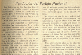 Fundación del Partido Nacional, Diario El Mercurio, Santiago, jueves 12 de mayo de 1966.