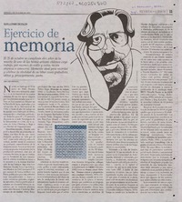 Ejercicio de memoria  [artículo] Juan José Adriasola