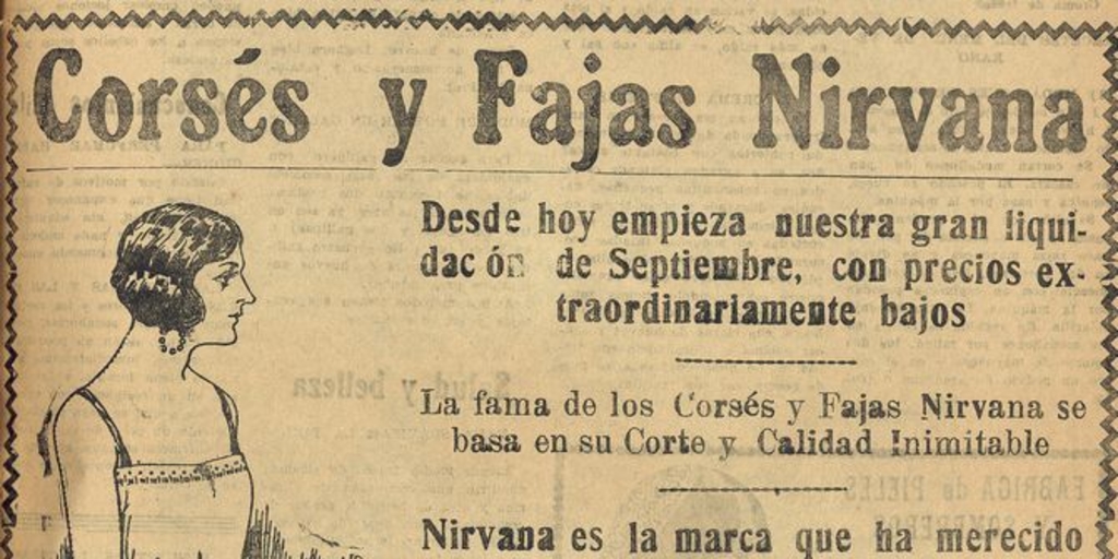 Corsés y fajas "Nirvana", 1925
