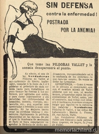 Postradas por la anemia, 1915