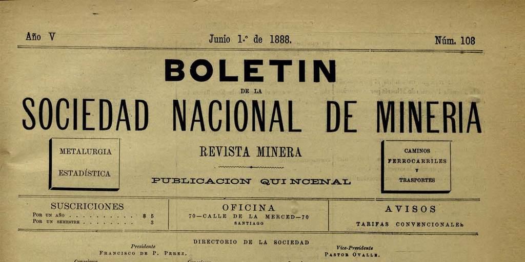 Informe del injeniero don J.A. Vadillo sobre el  mineral de Cachiyuyo