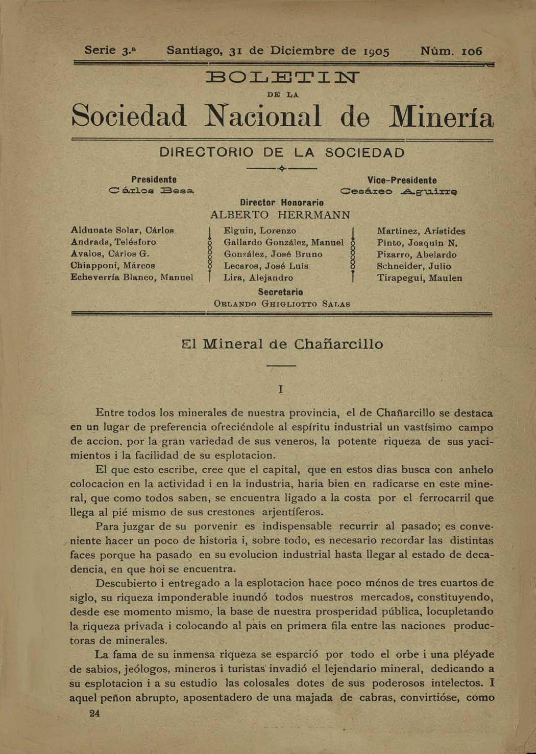 El mineral de Chañarcillo