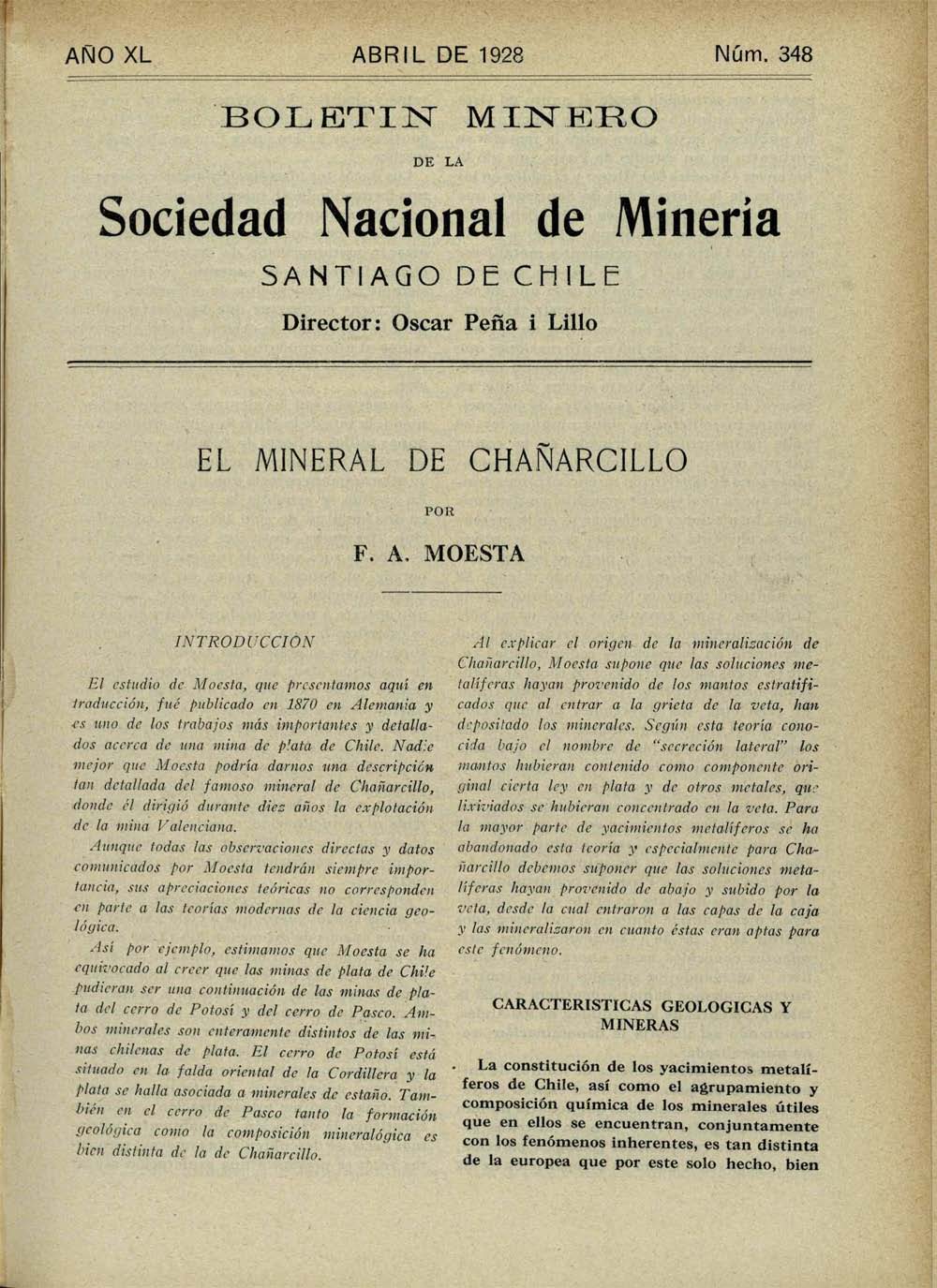 El mineral Chañarcillo