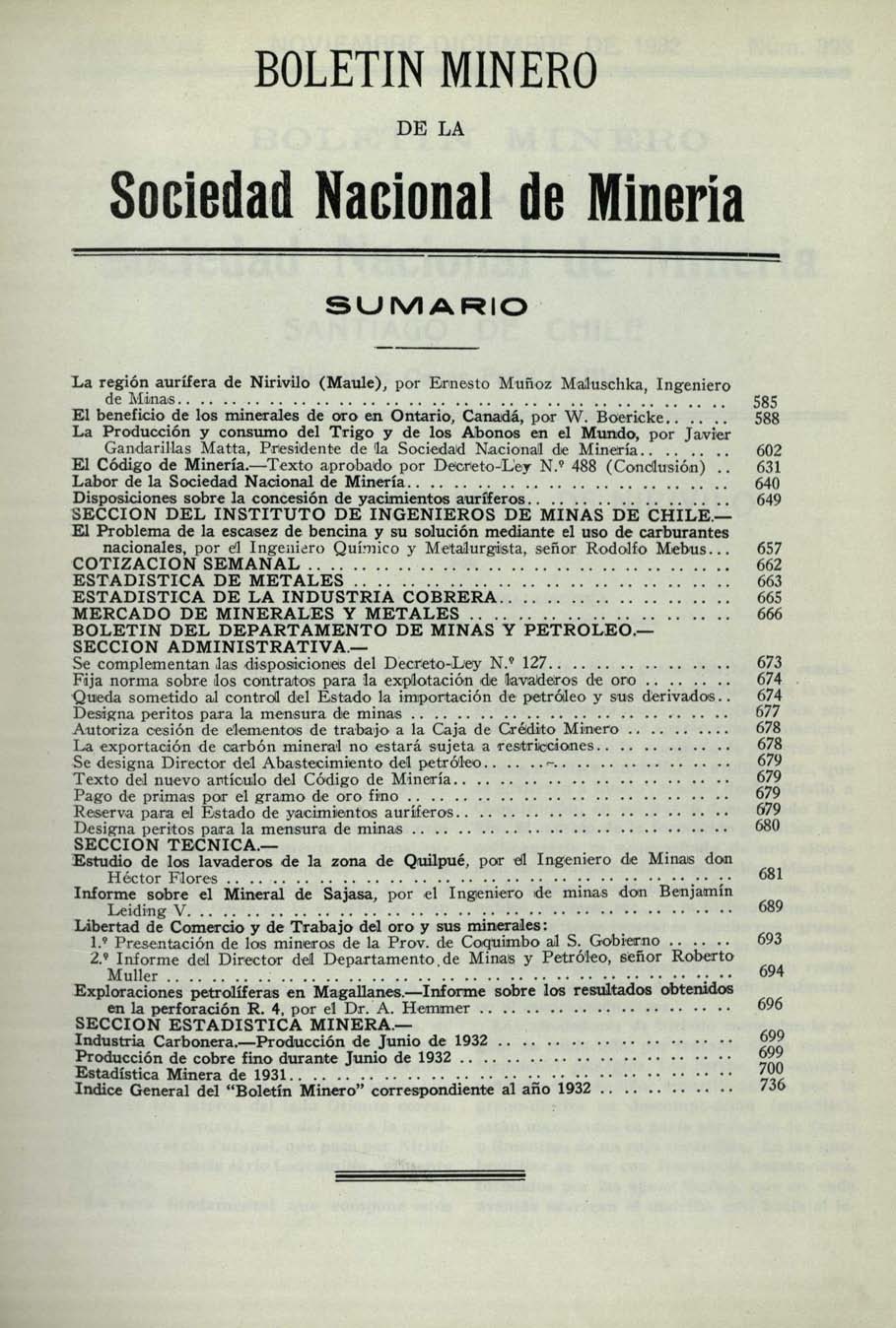 Código de Minería. Texto aprobado por Decreto Ley N° 488 (Conclusión)