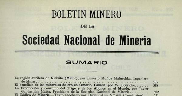 Código de Minería. Texto aprobado por Decreto Ley N° 488 (Conclusión)