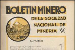 Memorándum sobre la reforma de estatutos de la Sociedad Nacional de Minería presentado al señor Ministro de Fomento