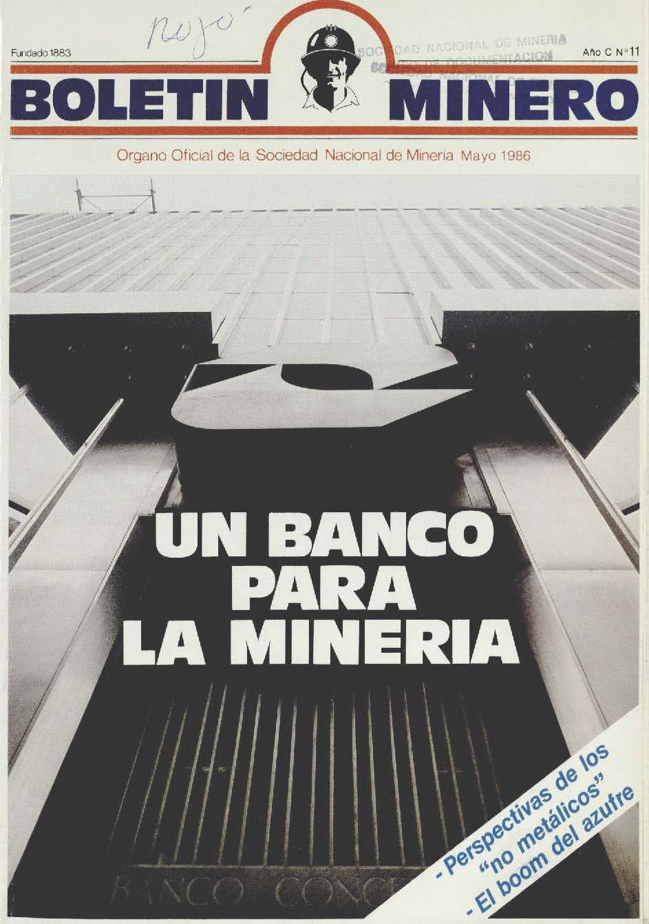 Un banco para la minería.