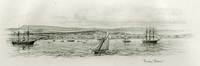 Vista general de Punta Arenas desde el mar, 1884