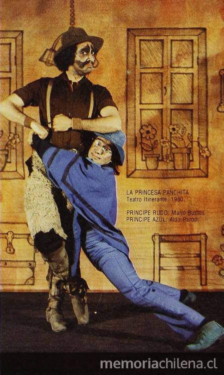 Mario Bustos como el príncipe Rudo y Aldo Parodi como el príncipe Azul en una escena de La Princesa Panchita, 1958.