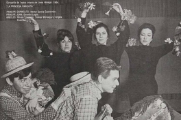 Los actores Héctor García Castroman, Osvaldo Lagos, Pelusa Troncoso, Teresa Monsegur y Ángela Escámez en una escena de La Princesa Panchita, 1958.