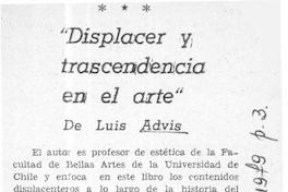 Displacer y trascendencia en el arte de Luis Advis