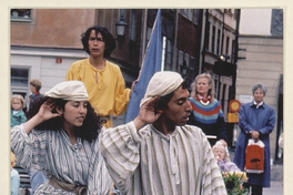 Ángel Reyes, Ana Guiñez y Roberto Sánchez en función de la obra Romeo y Julieta, Ciudad Vieja de Estocolmo