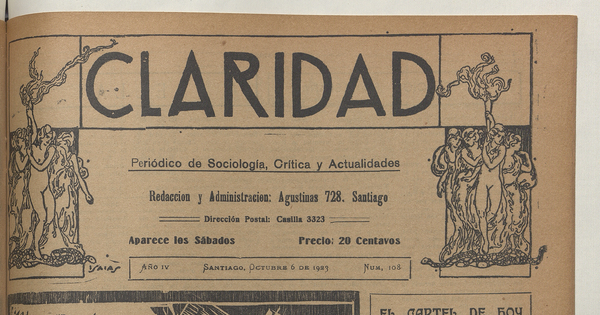 Claridad: año 4, número 108, 6 de octubre de 1923