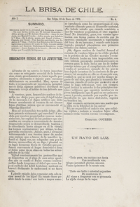 La brisa de Chile. Año 1, número 4, 16 de enero de 1876