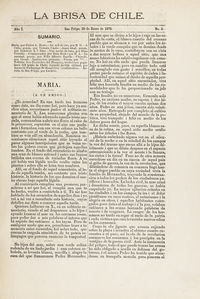 La brisa de Chile. Año 1, número 6, 30 de enero de 1876