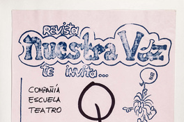 Revista Nuestra voz te invita: obra teatral "Bernardita", 1984