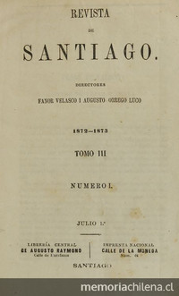 Augusto Orrego Luco en la Revista de Santiago Augusto Orrego Luco en la Revista de Santiago