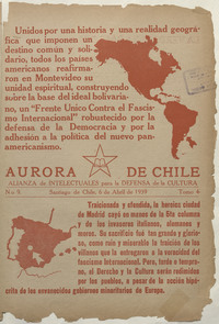 Aurora de Chile. Tomo 4, número 9, 6 de abril de 1939